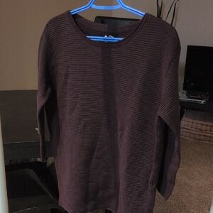 Wilfred Aritzia Ribbed Crew Neck Sweater - Dark Purple